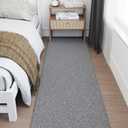 Ottomanson Long Shag Runner Rug 2' x 18', Fluffy Extra Long Hallway Runner with Non-Slip Rubber Backing, Soft Non-Shedding Rug for Corridor, Entryway, Kitchen, Laundry, Gray