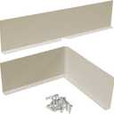 2Pcs 13.78" Rain Gutter Valley Splash Guards, Aluminum Gutter Splash Guard Straight & Bent Style 2 in 1, Roof Valley Splash Shield Gutter Guard Corner Bent Valley Splash Guards, Almond