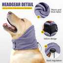 Quiet Ears for Dogs - Adjustable Ear Covers for Noise, No Shake Dog Head Wrap, Dog Calming Hood for Thunder, Lightning, Fireworks, Vet Visits, Polyester and Stretch Cotton Blend, Purple, Large