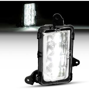 HECASA Left LED Fog Light Compatible with 2019-2023 GMC Sierra 1500 Denali Front White LED Fog Lamp Clear Lens Driver Side