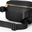 Cross Body Fanny Pack for Women,Fashion Waist Packs Crossbody Bags,Belt Bag with Adjustable Strap - Black