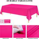 ADXCO 169 Pieces Hot Pink Party Supplies Include Paper Plates Cups Napkins Forks Knives Spoons Waterproof Tablecloth Complete Tableware for Party Decorations