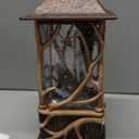 Christmas Snow Globe Lantern with Winter Forest Wolf Owl for Christmas Decorations, with Music and Lighting Features，USB or Battery Operated