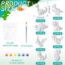 Leyndo 24 Set Dinosaur Painting Kit Bulk Craft Kits Paint Your Own Ceramic Figurines to Paint Unpainted Ceramic DIY Plaster Painting Crafts for Party Favor Kids Adults