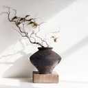 Wabi Sabi Rusty Vintage Vase, 6.3" Tall Wabi Sabi Decor Rustic Farmhouse Pottery Vase for Centerpiece, Textured Pottery Flower Vases for Home Decorative, Table, Living Room, Bedroom, Bathroom, Kitchen (Antique Iron Rust)