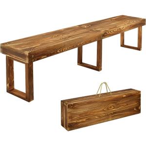 6Ft Outdoor Solid Wooden Bench, 71" Porch Bench Outdoor Backless Garden Bench, Long Outdoor Narrow Wood Bench for Deck Patio Entryway,Bears 900 pounds, 71" L x 11" W x 17" H