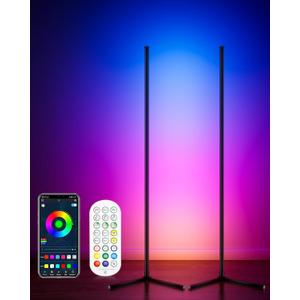 LED Corner Floor Lamp 2 Pack, 65" Tall Smart RGB Floor Lamp with APP and Remote Control, Ambient Lighting Color Changing Standing Lamps with Music Sync and Timing for Living Room, Bedroom, Gaming Room