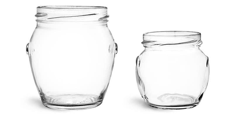 212 ml Glass Jars, Clear Glass Honey Pot Jars (Bulk), Caps NOT Included
