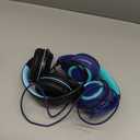 iClever 2Pack Kids Headphones with Sharing Splitter - 85dBA Safe Volume Limited - HS22 Wired Headphones for Kids Teens, Tangle-Free 3.5mm Jack Foldable Stereo Headphone for School/Tablet/Travel (Navy Blue & Black)