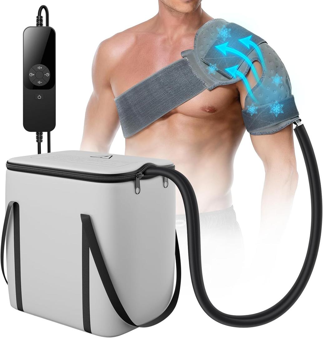 Ice Machine for Shoulder After Surgery, Shoulder Ice Pack Machine with 6 Timers 5 Speed Levels, Cold Therapy Machine, Cryotherapy Pain Relief System