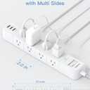 One Beat 10 ft Extension Cord,Power Strip Surge Protector 8 Widely AC Outlets 3 USB,Flat Plug,Desktop Charging Station with Overload Protection,Wall Mount for Home,Office,Travel,Computer ETL Listed