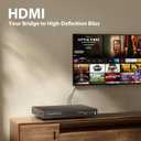 Blu Ray DVD Player Dolby Digital TrueHD/DTS and 1080P Full HD, Play All DVDs and Region A 1 Blu-Rays, Support Max 128G USB Flash Drive + HDMI/AV/Coaxial Output + Built-in PAL/NTSC with HDMI/AV Cable