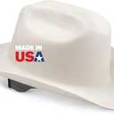 Jackson Safety Cowboy Hard Hat - Non-Vented, Full Brim, 4-Point Ratchet Suspension Safety Helmet for Men & Women - ANSI Z89.1 Class E & OSHA Compliant - Made in USA (Whit)