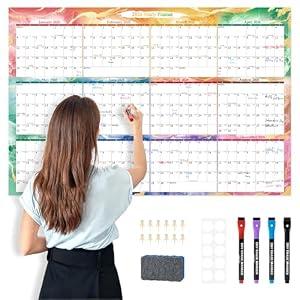 EYROZILL 2026-2027 Full Year Wall Calendar 48"x32", Large Paper Folded Calendar for School Office Business (Feb 2026 - Dec 2027)