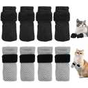 Cat Claw Covers,8Pack Shoes Booties for Cats Mittens to Prevent Scratching Socks Adjustable Breathable Mesh Puppy Indoor Gloves Paw Kitten Boots Suitable for Bathing and Nail Trimming (Grey + Black)