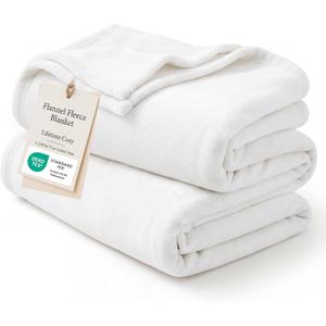 Bedsure GentleSoft Fleece Blanket California King White - Lightweight Plush Fuzzy Cozy Soft Bed Blankets, 102x96 inches