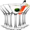 Martini Glasses Set of 7, 6.3oz Cocktail Glasses, Classic Stemmed Martini Wine Glasses, Clear Martini Glass Set for Bar, Cocktail Party, Wedding, Outdoors, Camping and More