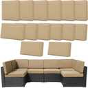 14Pcs Outdoor Cushion Covers Replacement Washable w/Zipper for 6-Seaters Sofa Patio Slipcovers Set Seat and Back Covers Only-23.6x23.6x4inch
