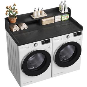 VOPEAK Washer and Dryer Countertop with Shelf, 2-Tier Washer Dryer Topper, 54" x 27.5" Spacious Laundry Countertop, Washing Machine Topper for Laundry Room Organization and Folding Clothes, Black