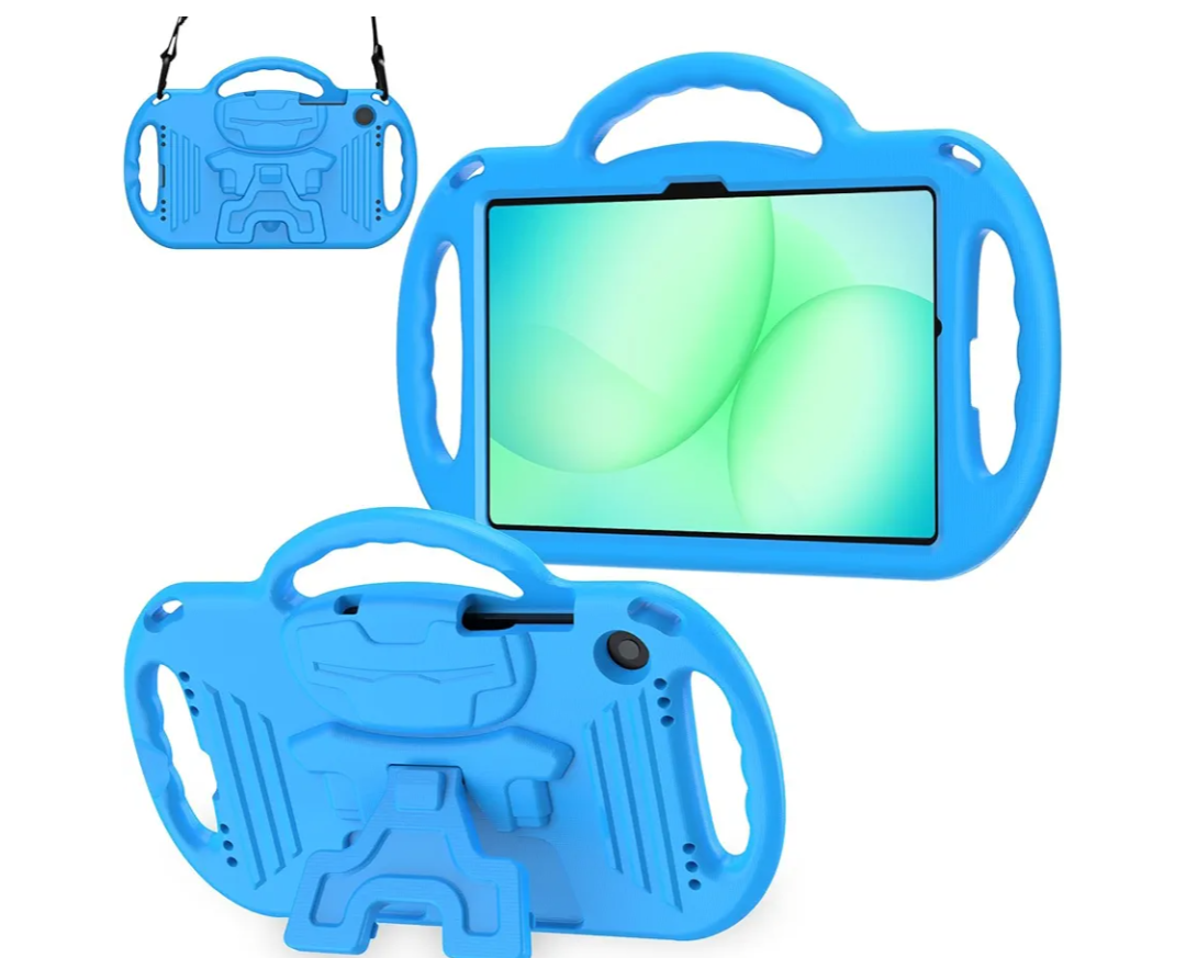 AVAWO Kids Case for Samsung Galaxy Tab A11+ Plus/A9+ Plus 11 Inch Case, with Strap, Shockproof Lightweight Handle Stand 2025/2023 Model with Lanyard, Blue