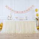 Suppromo Champagne Tulle Table Skirt for Birthday Party 6ft Champagne Tutu Table Cloths for Wedding Reception Baby Shower Bridal Shower Dessert Cake Table Decorations (72" x 30" (6FT))