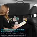 Car Sun Shade Side Window, 2 Pcs Blackout Car Window Shade for Baby Privacy with Storage Net Pockets Auto Curtains 7 Suction Cups for Heat/UV Protection Sun Block Covers, 26.7"L x 20"W