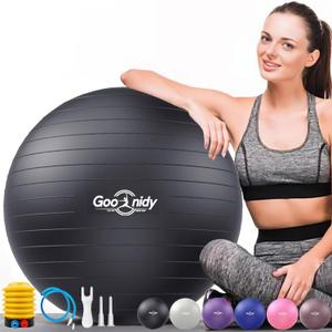 Soft Exercise ball, Anti-Burst Yoga Ball Chair Supports 2200lbs, Workout Equipment w/ Pump for Pregnancy Medicine Birthing Physical Therapy Stability Excersing Birth Swiss Fitness Gym Physio Labor Abs (S(38-45cm), Black)