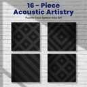 Focusound 16 Pack Sound Proof Foam Panels for Walls, 2" x 12" x 12" Acoustic Foam Panels, Sound Absorbing Wedge Acoustic Wall Panels with 90 Adhesive Dots for Recording Studio, Office, Gaming Room