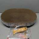 Spindro 2 Pack Extra Large Cat Scratcher Cardboard, Oval Scratcher Bed Cat Scratch Bowl, Scratching Lounge Couch Round Shaped Nest for Indoor Cats Furniture Protector