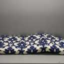 Pillow Perfect Damask Indoor/Outdoor Sofa Setee Bench Swing Cushion with Ties Weather, and Fade Resistant, 18" x 45", Blue Basalto Navy