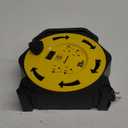 DEWENWILS Cord Reel with 4 Power Outlets, 2-USB Ports(3.4A Fast Charge), 25FT Retractable Extension Cord Reel, Heavy Duty SJTW 16/3 Cable, 13A Circuit Breaker, Hand Wind, UL Listed (Yellow+black Cord)