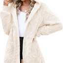 Yanekop Womens Oversized Sherpa Jacket Long Cardigan Sweaters Fuzzy Fleece Jacket Faux Fur Plus Size Coats with Pockets (XX-Large)