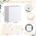 Ripeng Acrylic White Wedding Card Box with Lock Transfers Sticker Mirror Gold Acrylic Cards DIY Card Boxes for Wedding Decoration, Money Box for Bridal Baby Shower Party Reception Anniversary
