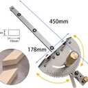Premium Miter Gauge, 27 Angle Stops for Table Saws, Router Tables, Band Saw and Woodworking Tools (Sliver), 450mm x 75mm x 34.5mm