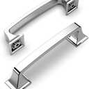 Amerdeco 30 Pack  Chrome Cabinet Hardware - 3-3/4 Inch(96mm) Hole Center Kitchen Cabinet Handles for Bathroom Drawer Pulls Dresser Pulls ZH0002