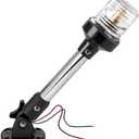 DDL Anchor Light,White LED Stern Light for Boat 3 Nautical Mile Bimini Top Lights Fold Down Pontoon Light All Round 360 12~24V, 9''