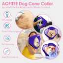 AOFITEE Dog Cone - Soft Dog Cone to Stop Licking, Comfy Cones for Dogs After Surgery, Adjustable Dogs Cones Collar Elizabethan Pet E-Collar for Medium Pets, Pet Recovery Collar, Purple Medium (Purple, M)
