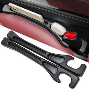 Car Seat Gap Filler Organizer, 2 Pack Seat Gap Plug with Storage Slot, No Drop Seat Guard for Cars & SUVs, Car Seat Accessories with Phone Holder, Universal Fit Fill The Gap Between Seat and Console