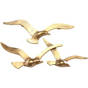 Boltze Birdy 1011623 Wall Art Metal Wall Decoration with Maritime Design for Hallway/Living Room/Dining Room/Gold