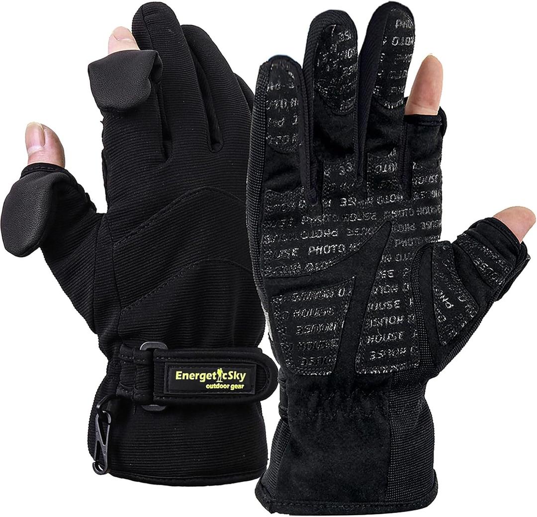 Waterproof Winter Gloves,3M Thinsulate Ski & Snowboard Gloves for Men and Women,Touchscreen Gloves for Fishing,Photographing,Hunting Outdoor Activities. (Medium, Black)