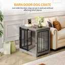 Hzuaneri 27.2" Dog Crate Furniture with Barn Door, Heavy Duty Dog Kennel Indoor with 2 Doors, Wooden Pet Cage End Table for Small Medium Dogs up to 22 lb, Anti-Chew Anti-Escape, Greige DFC84305B