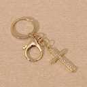 Cute Rhinestone Cross Keychainfor Women Men, Sparkling Christian Keyring Bag Charms for Handbags Totes & Backpacks