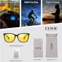 LVIOE Night Driving Glasses for Women Men, Anti Glare Night Vision Glasses Polarized Yellow Lens for Driving UV400 Protection (A01 Black Frame/ Night Vision)