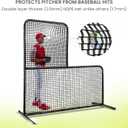 ZivPlay L Screen Baseball Screen Pitching Screen for Batting Cage Pitcher Protection 7x7 ft Protector Net Includes Portable Carry Bag, 7 X7 Feet With 3.5x3.5 Feet Cut Out