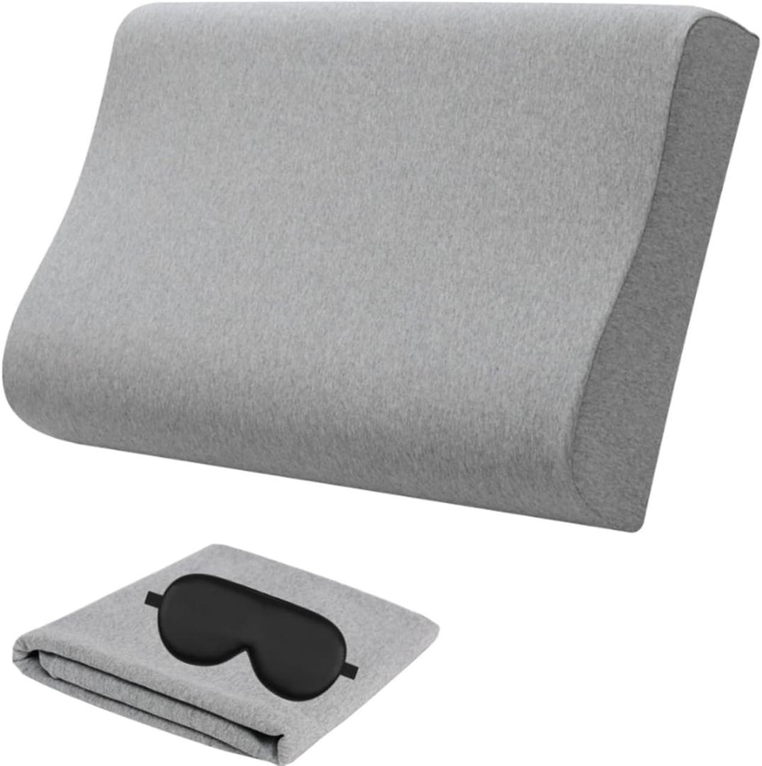 Replacement Pillow Case,Zippered Pillow Cover for Memory Foam Neck Pillow,Soft Cotton Pillow Protector for Neck Cervical Pillow,Latex Pillow (20x12 Inch (Pack of 1), Grey)