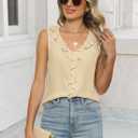 LUXVEER Women's Dressy Casual Blouses Sleeveless V Neck Ruffle Tank Tops 2026 Trendy Summer Ladies Business Work Shirts (M)
