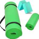 Fitvids All Purpose 1/2-Inch Extra Thick High Density Anti-Tear Exercise Yoga Mat and Knee Pad with Carrying Strap and Optional Yoga Blocks, Multiple (Green)