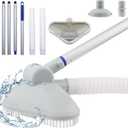Portable Pool Vacuum Cleaner Kit with Hose, Vacuum Head & 61.5" Telescopic Pole, Handheld Pool Vacuum for Above-Ground, Inground & Inflatable Pools