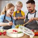 Small Divided Rotating Serving Tray with Lid and Handle,Portable Snackle Box Container,Spinner Organizer and Storage for Adults,Child,Fruits,Candy,Nuts,Veggie,Charcuterie,Snacks,Picnic,Travel, Party (White)