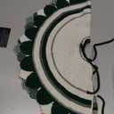 Mr. Pen- Knitted Christmas Tree Skirt 24 inches, Green & White, Xmas Tree Skirt, Christmas Skirts for Xmas Trees